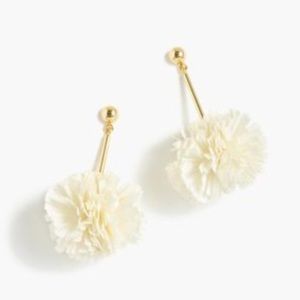 J. Crew Cream Pom Pom Earrings